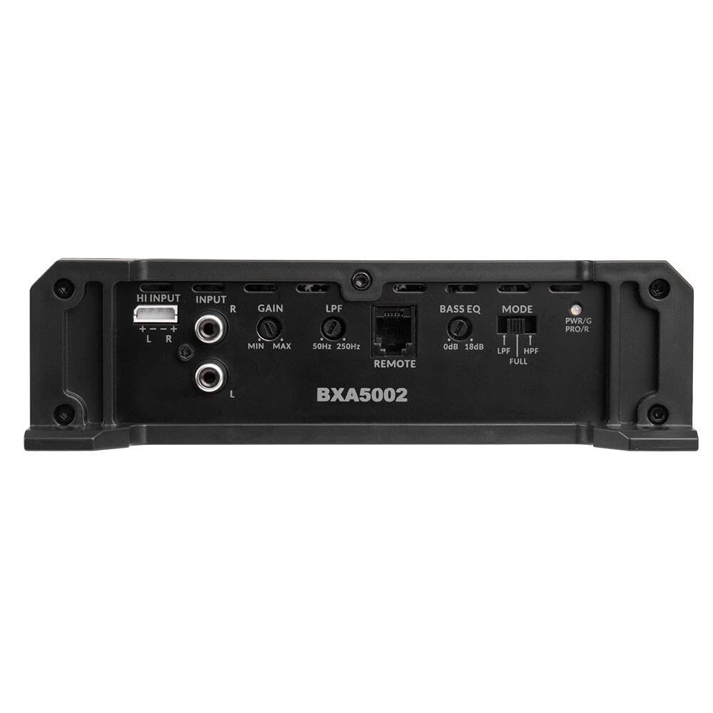 500W Peak 2-Ohm Stable 2-Channel Car Audio Amplifier with Remote Subwoofer Level Control P420406