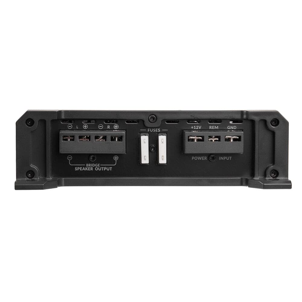500W Peak 2-Ohm Stable 2-Channel Car Audio Amplifier with Remote Subwoofer Level Control P420406