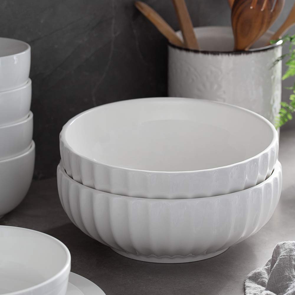 32 OZ Soup Bowls Set of 4 + 86 oz Ceramic Serving Dishes Z9695