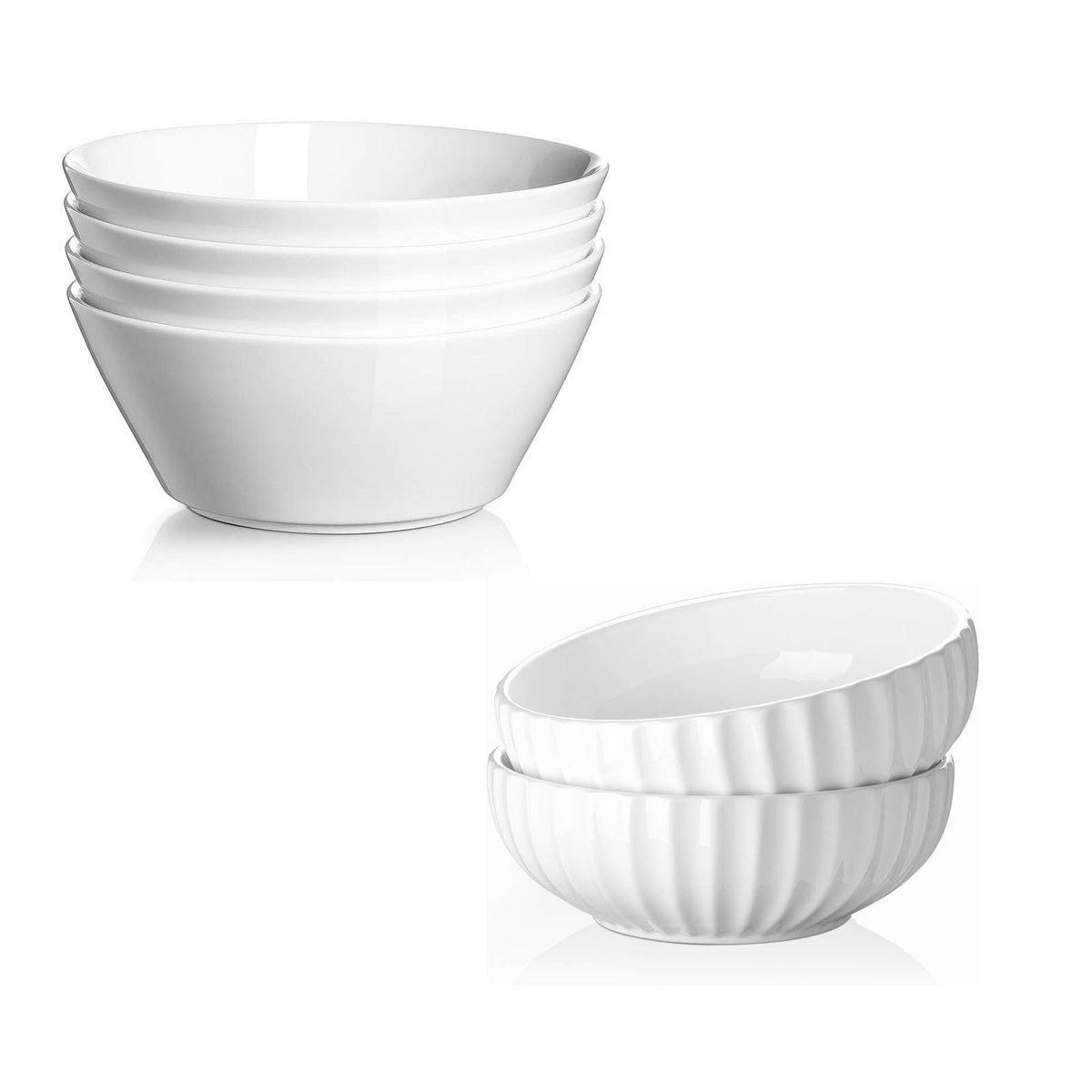32 OZ Soup Bowls Set of 4 + 86 oz Ceramic Serving Dishes Z9695