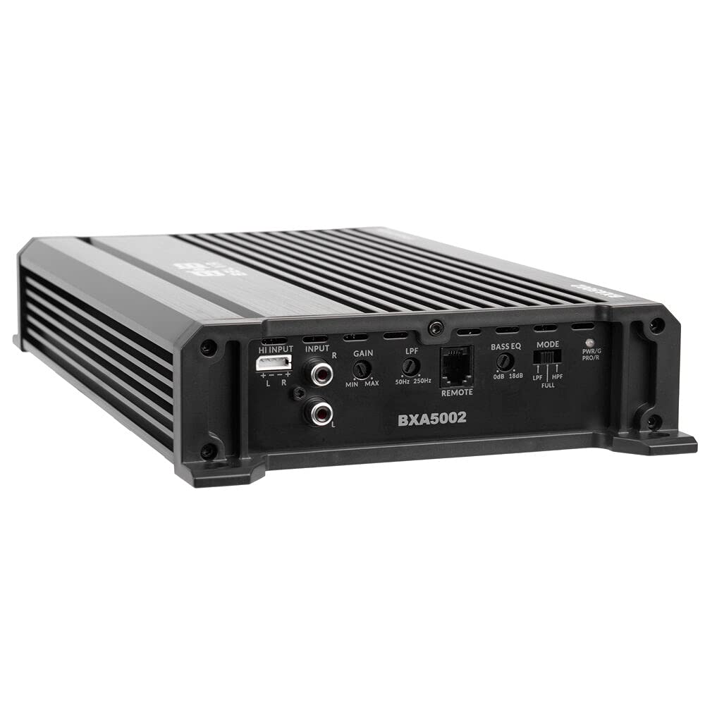 500W Peak 2-Ohm Stable 2-Channel Car Audio Amplifier with Remote Subwoofer Level Control P420406