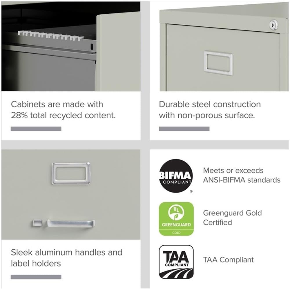 25" 4 Drawer Gray Metal Vertical Filing Cabinet K66583