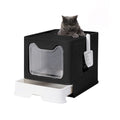 Foldable Large Cat Litter Box with Lid U6022