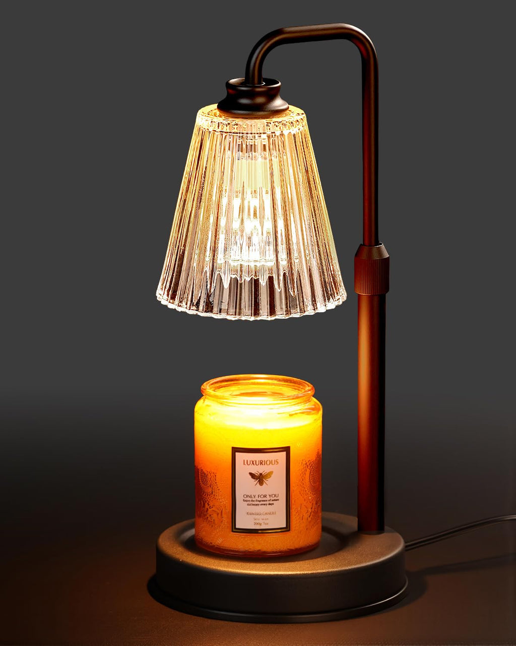 Black Dimmable Candle Warmer Lamp with Timer A728