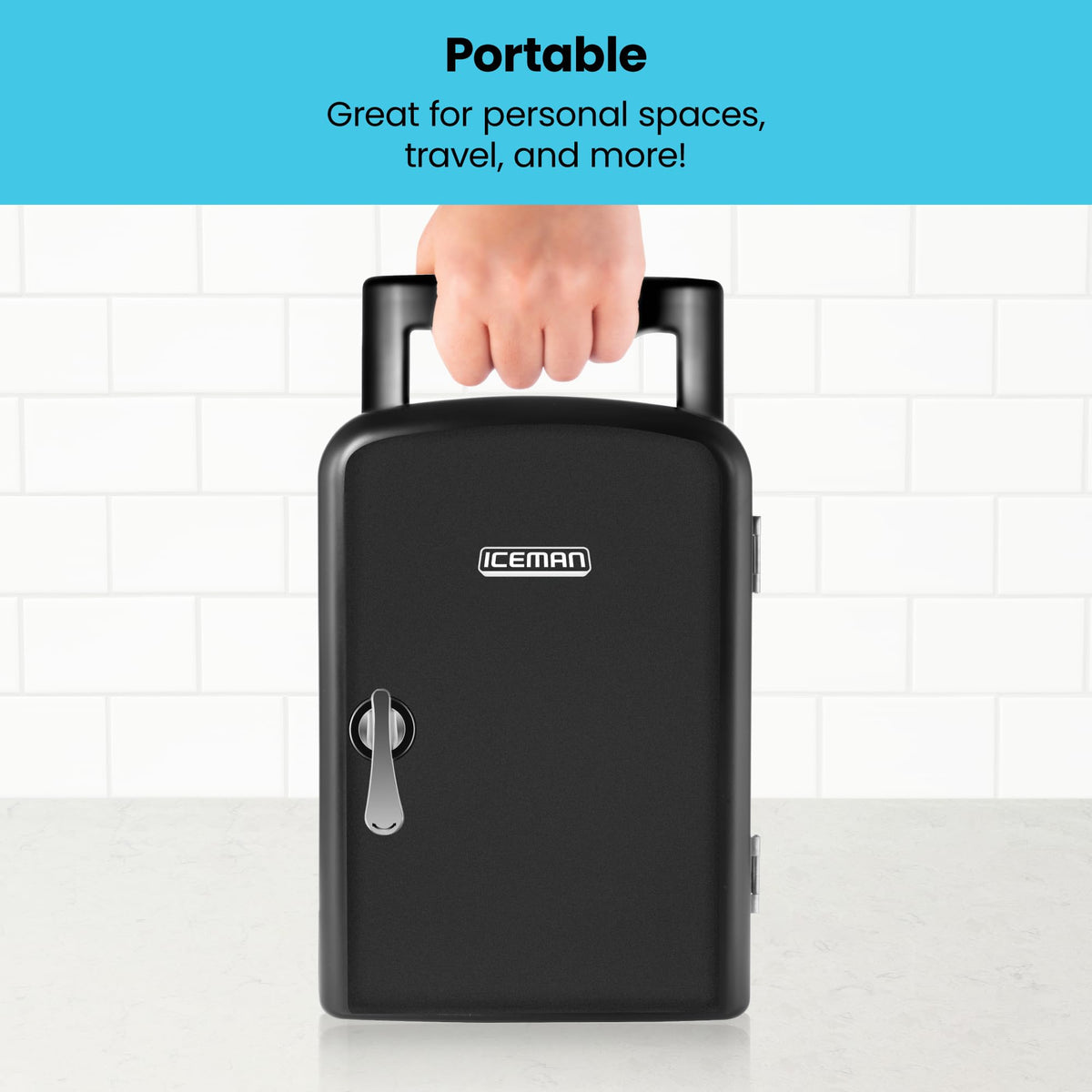 Portable 4 Liter Mini Fridge, Cools & Heats, Black S793564