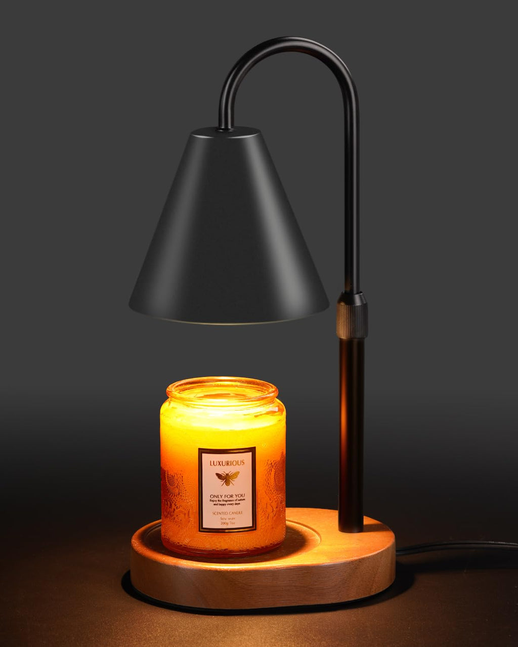 Black Dimmable Candle Warmer Lamp with Timer A728