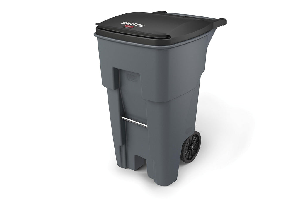 65 Gal Plastic Trash Can with Wheels X6777