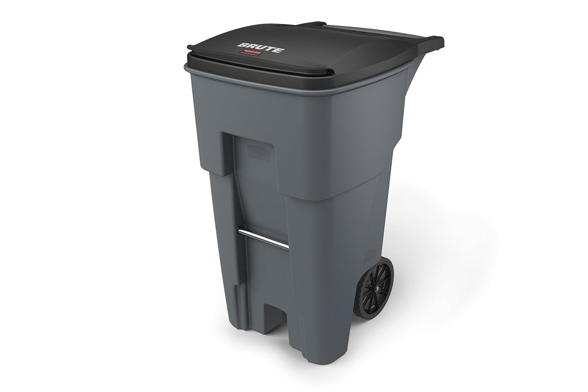 65 Gal Plastic Trash Can with Wheels X6777
