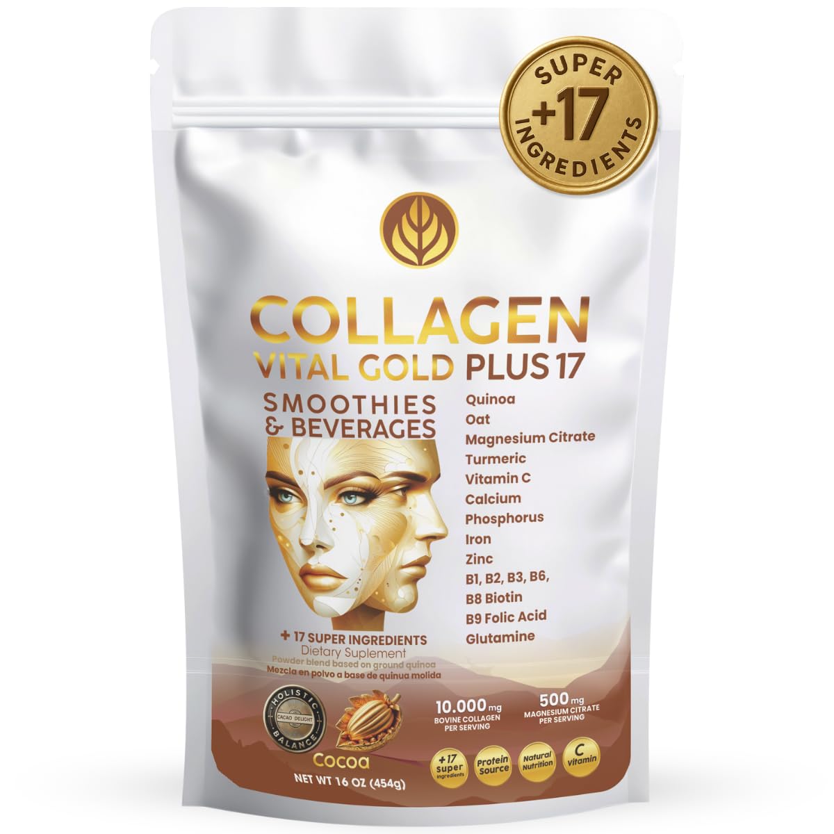Collagen Peptides Powder Cocoa Flavor 16 oz U790