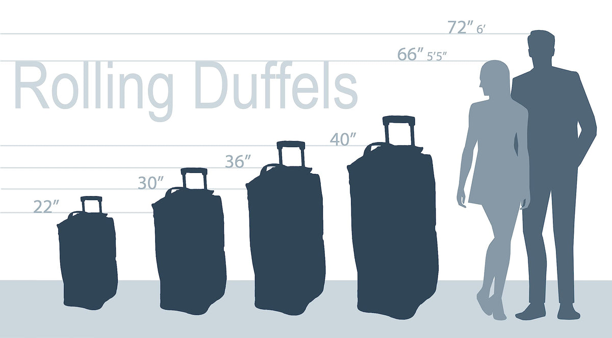 Rolling Duffel Bag, Black, 22" J564