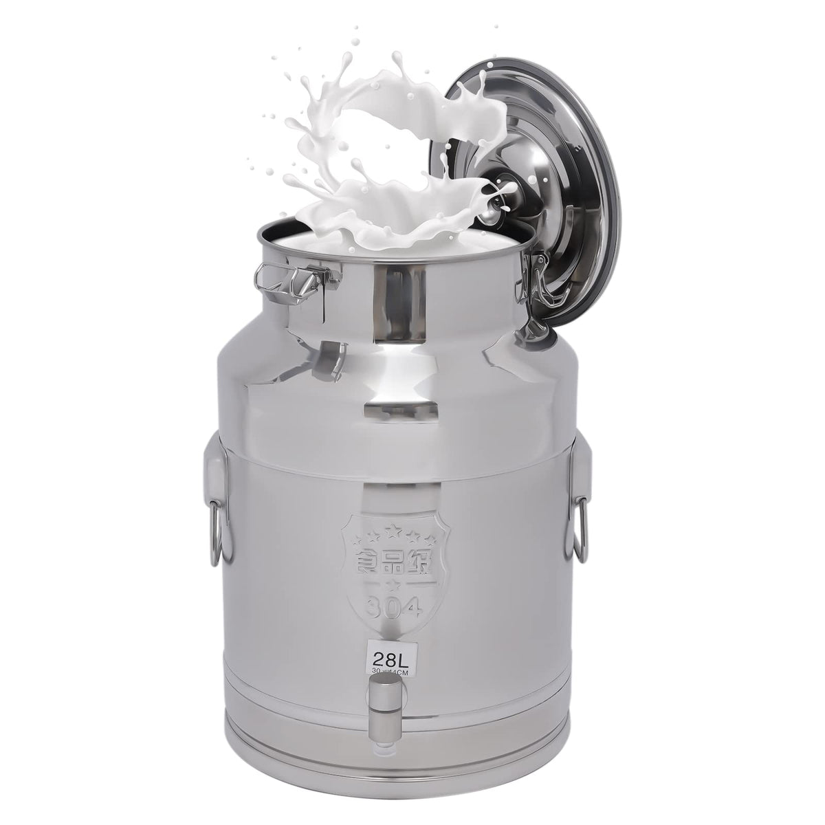 28L Stainless Steel Milk Can with Faucet & Lid R10576