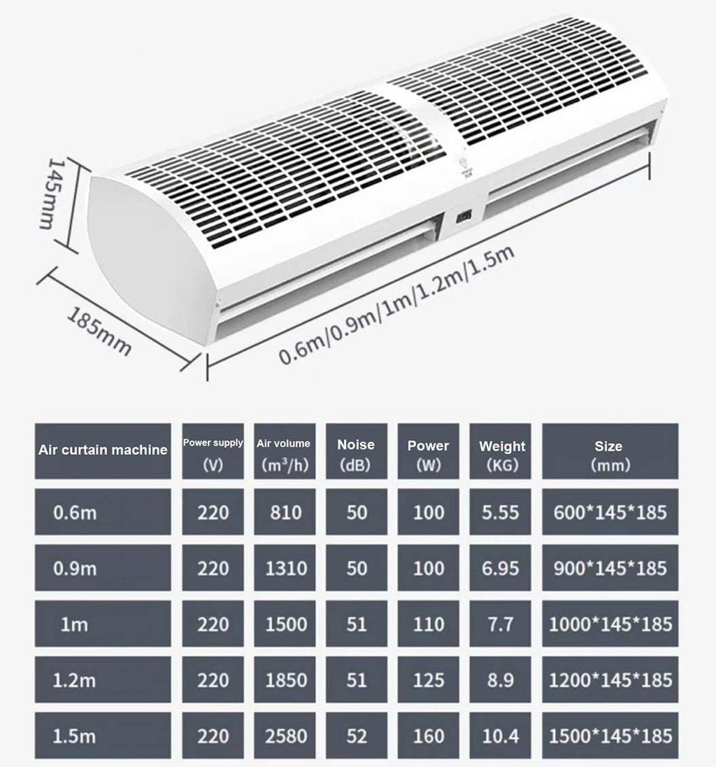 Over Door Air Curtain Fan with Remote Control 60cm G5803