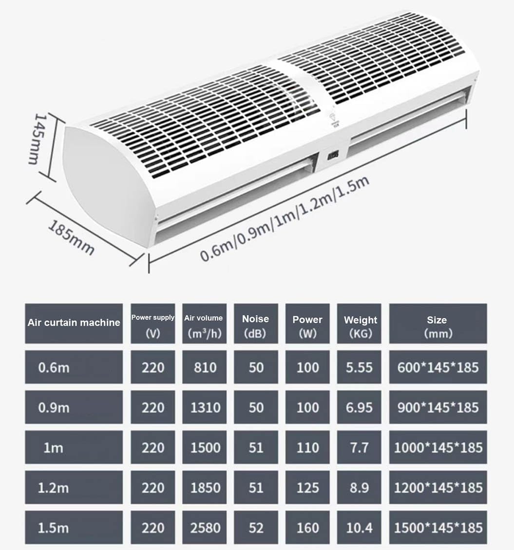 Over Door Air Curtain Fan with Remote Control 60cm G5803