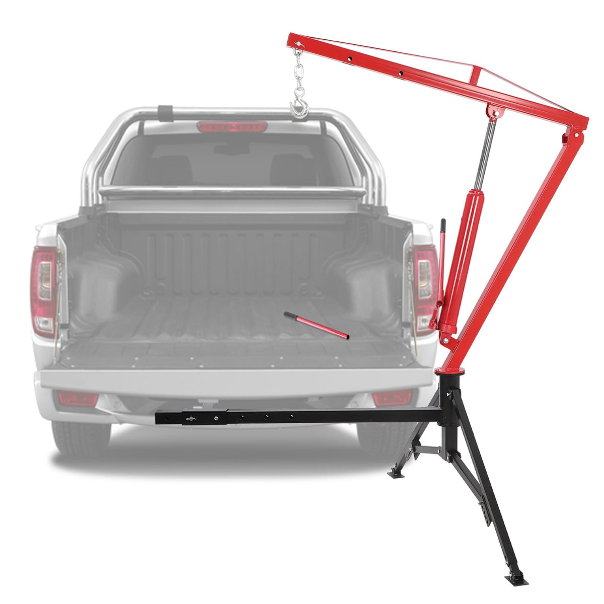 Hydraulic Pickup Truck Crane 360° Swivel 2-Inch Hitch Receiver 1000 Lbs H159578