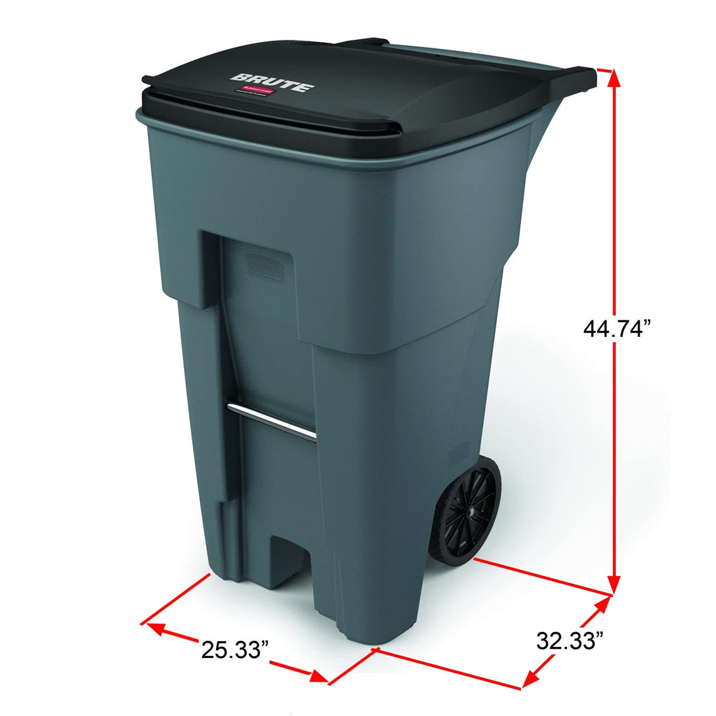 65 Gal Plastic Trash Can with Wheels X6777