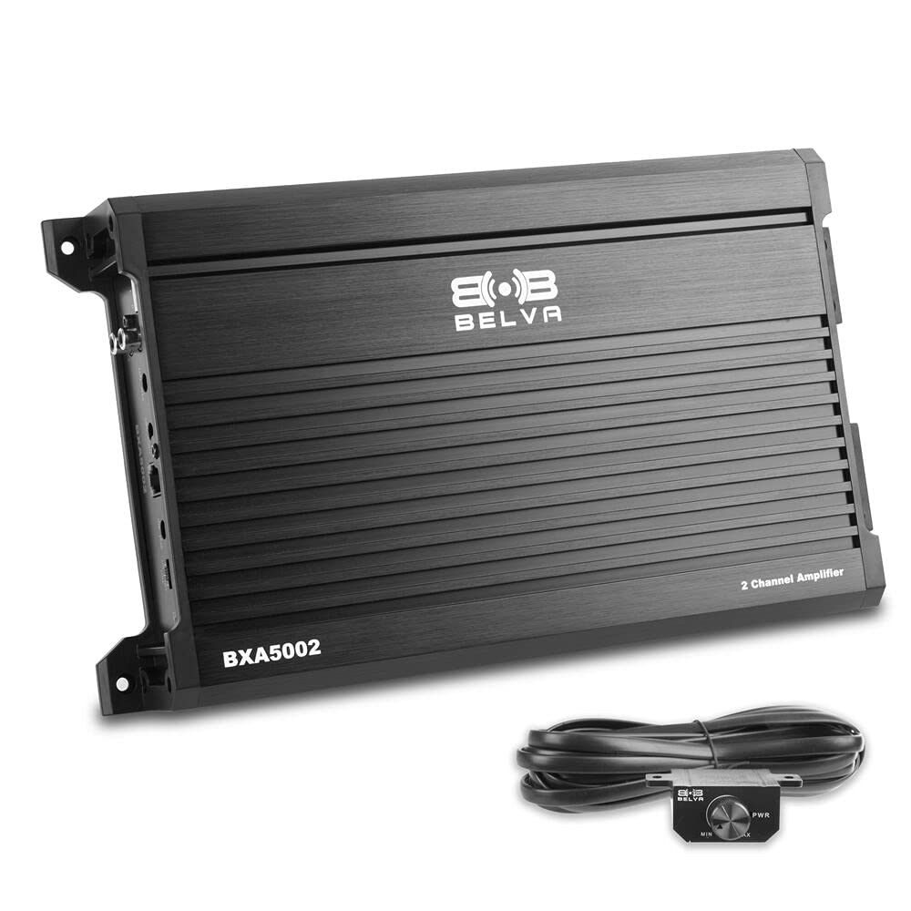 500W Peak 2-Ohm Stable 2-Channel Car Audio Amplifier with Remote Subwoofer Level Control P420406