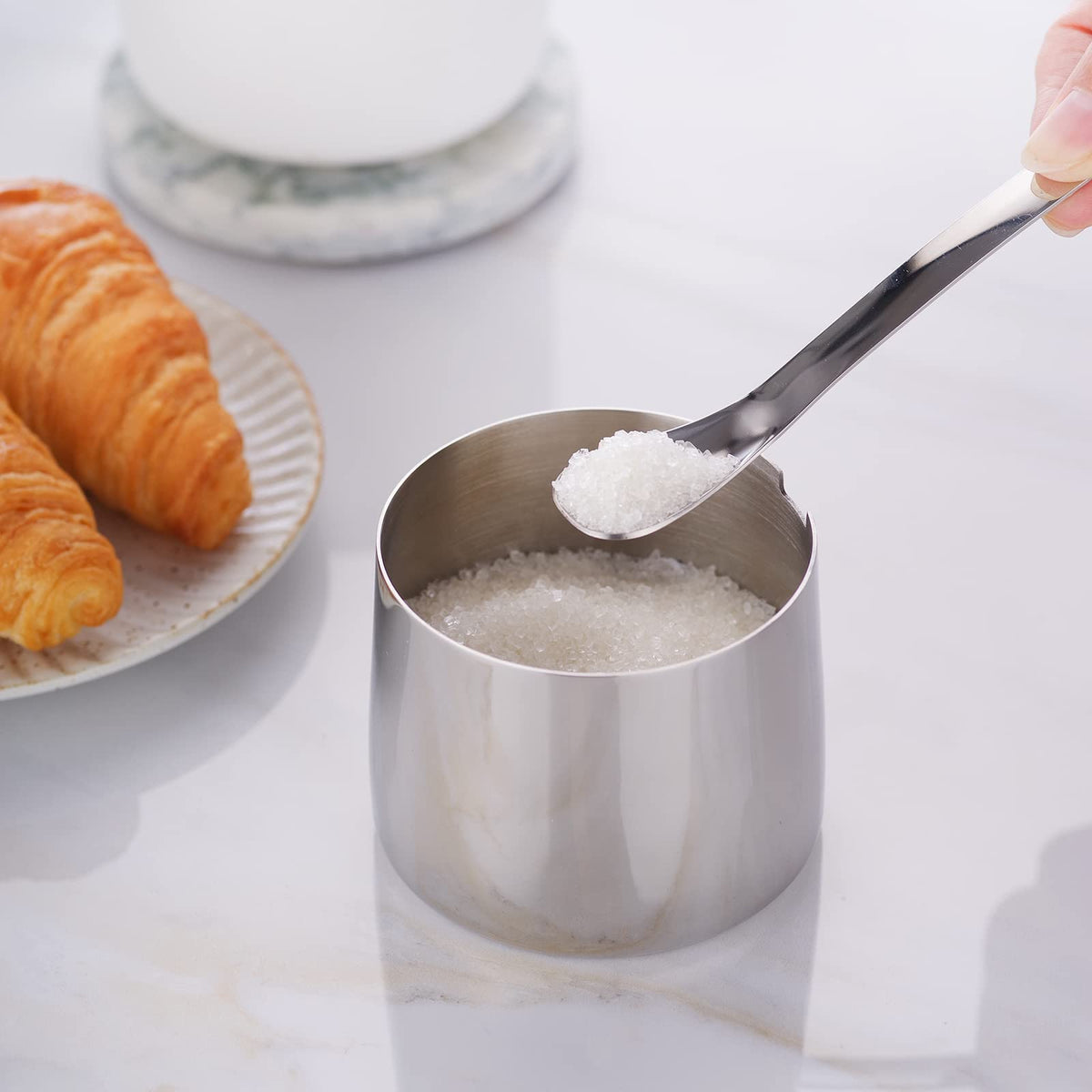 12 oz Stainless Steel French Press and Creamer Sugar Bowl Set B857