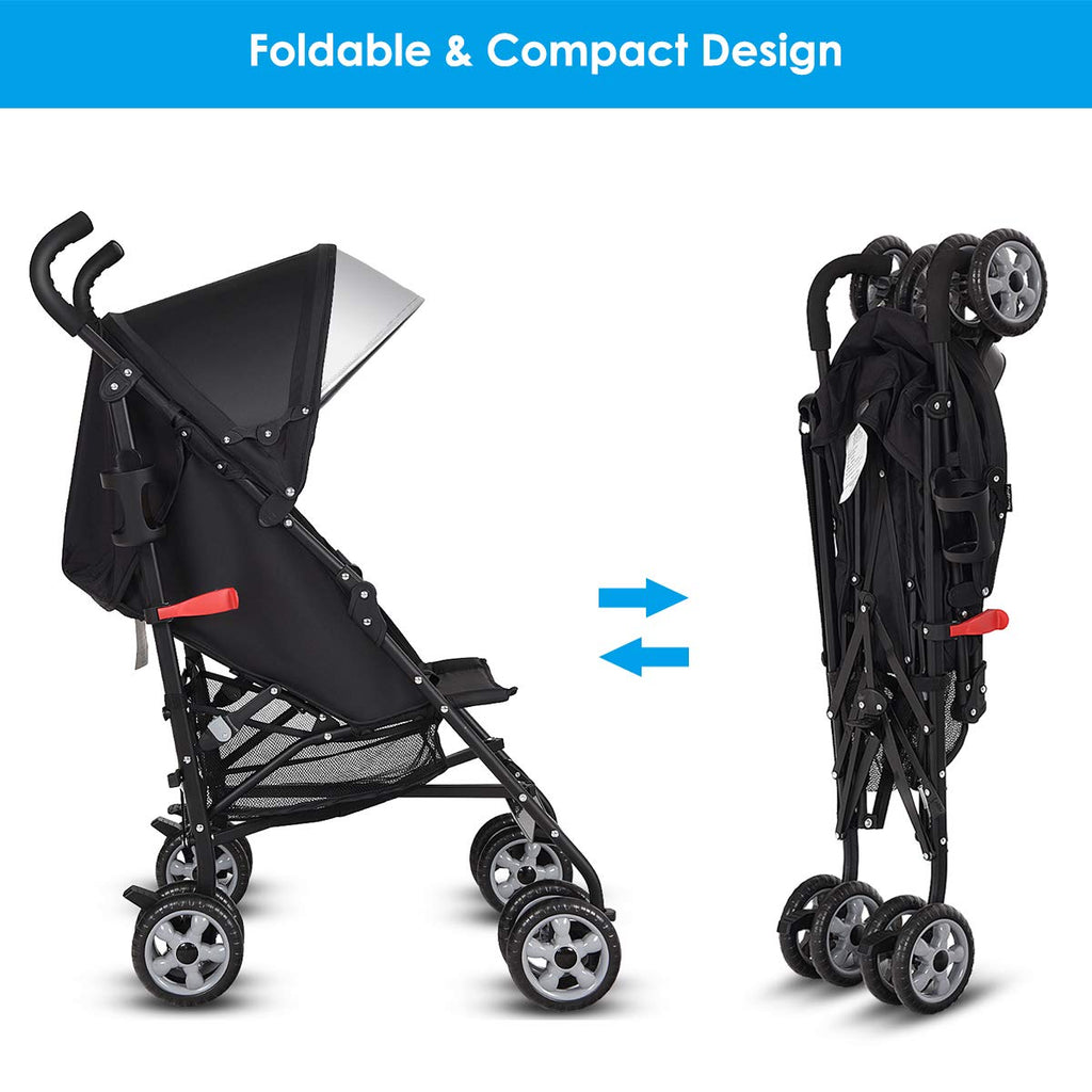 Lightweight Compact Foldable Stroller with Canopy and Cup Holder G60968