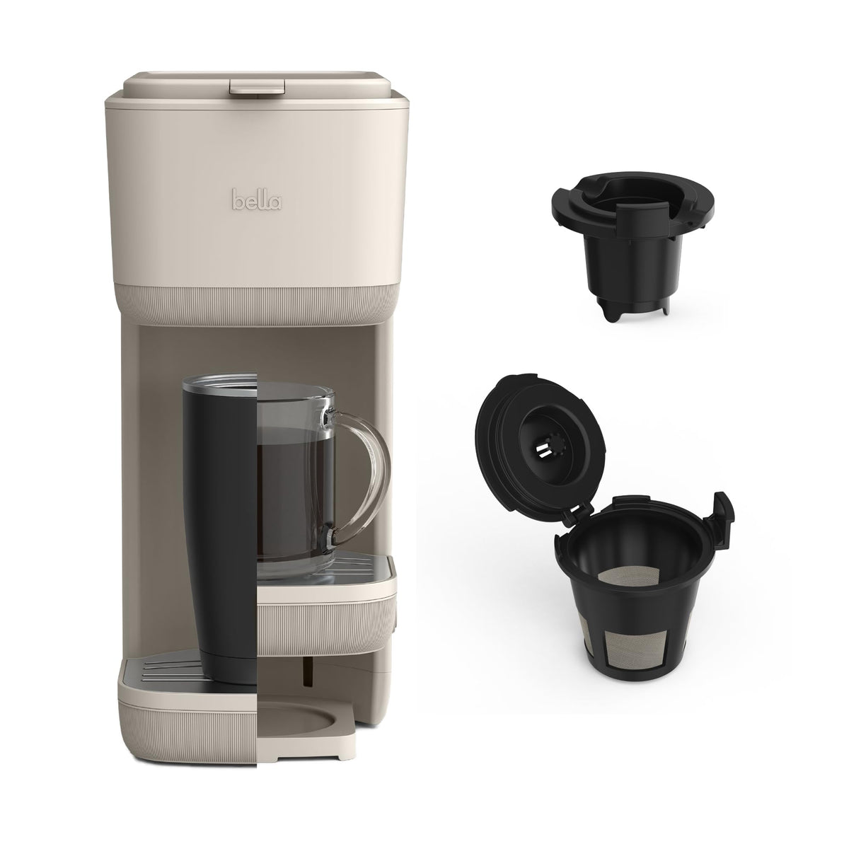 Single Serve Coffee Maker, K Cup & Coffee Ground Compatible C6041