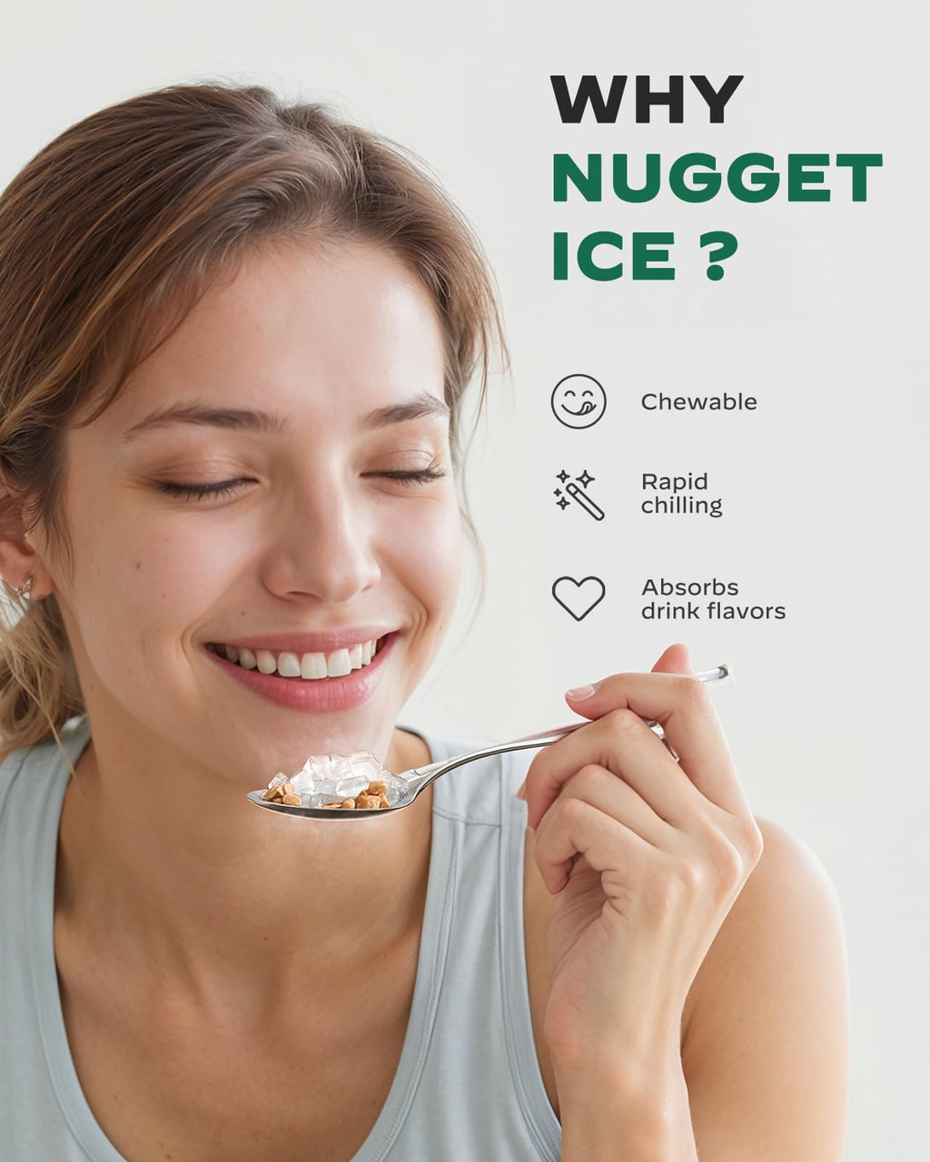 Nugget Pebble Ice Maker Countertop with Self-Cleaning R5431