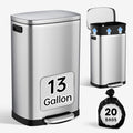 13 Gal Stainless Steel Kitchen Trash Can F212549