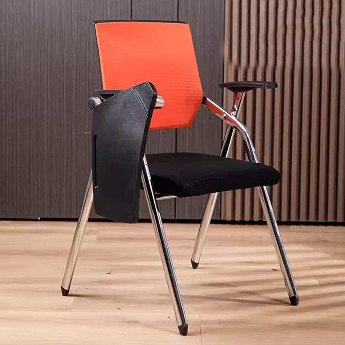 Orange Mesh Folding Stackable Chair with Writing Board N601