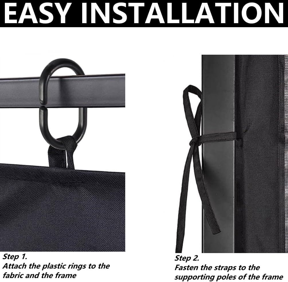 Mosquito Net 4-Panel Canopy Screen Wall with Zipper for 10 x 10' Gazebo Z4703