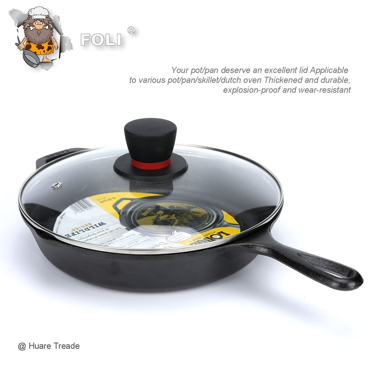 10.25 Inch Tempered Glass Lid with Steam Vent S249