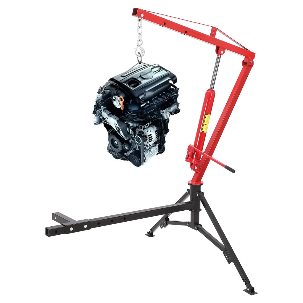 Hydraulic Pickup Truck Crane 360° Swivel 2-Inch Hitch Receiver 1000 Lbs H159578