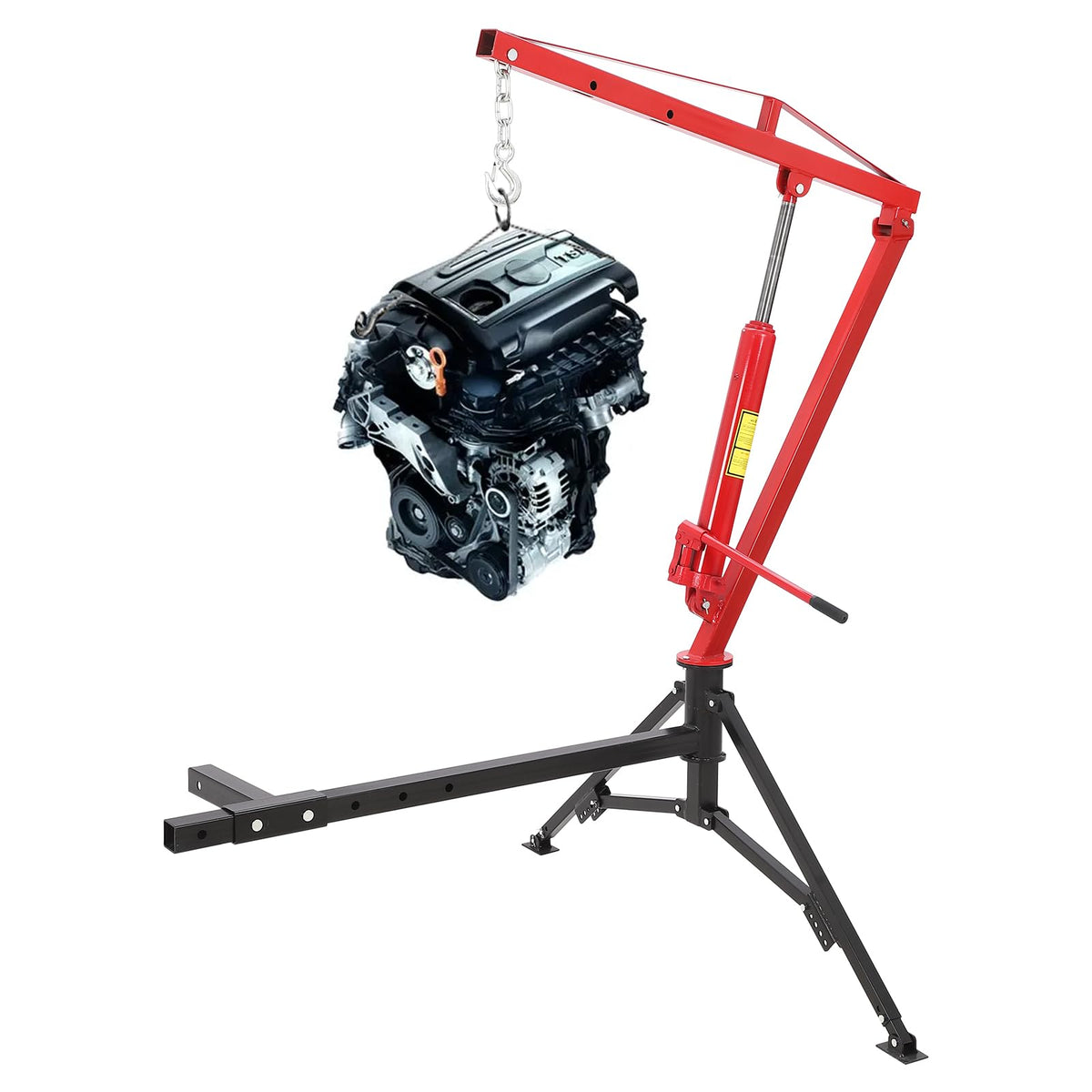 Hydraulic Pickup Truck Crane 360° Swivel 2-Inch Hitch Receiver 1000 Lbs H159578