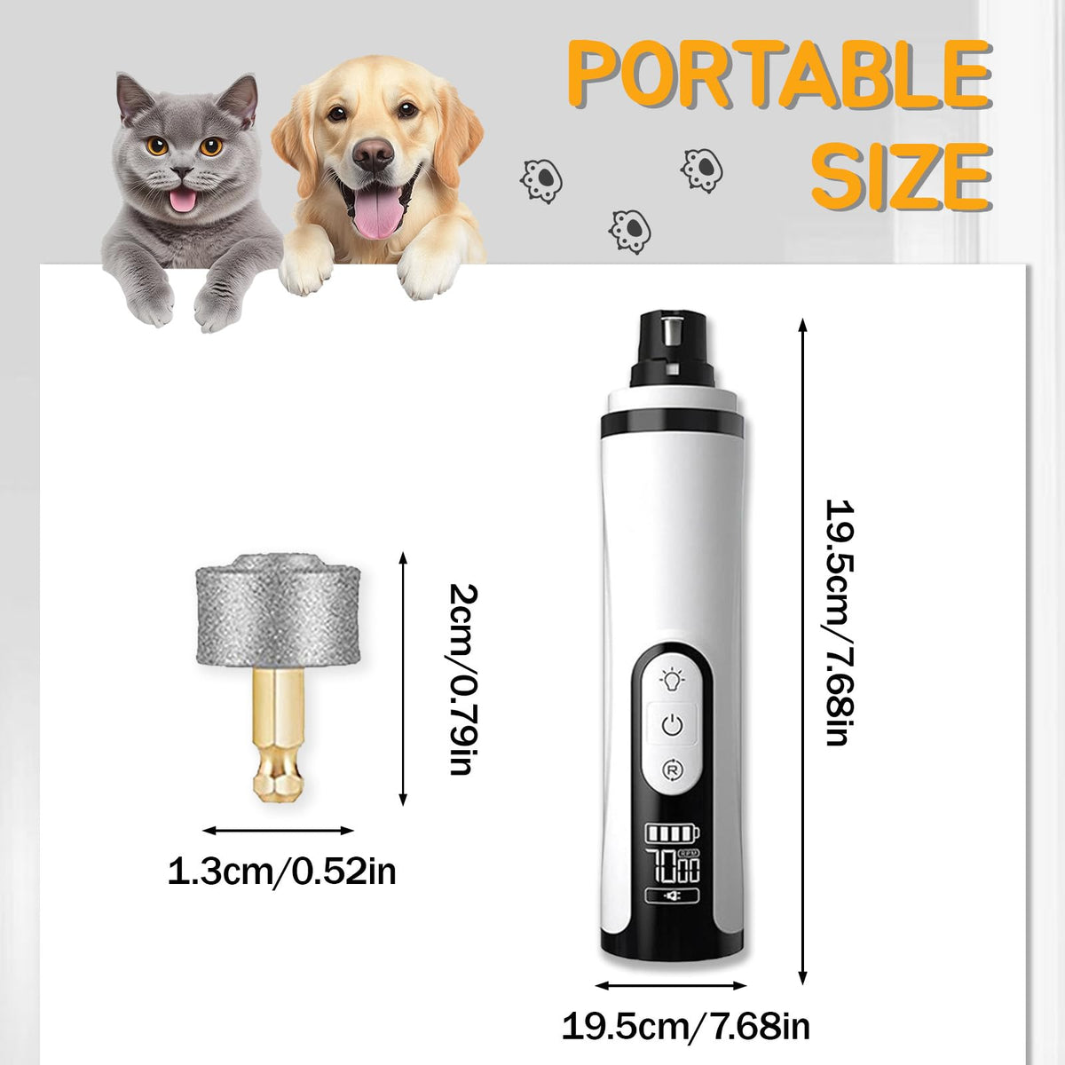 Silent Rechargeable Electric Pet Nail Grinder E2275