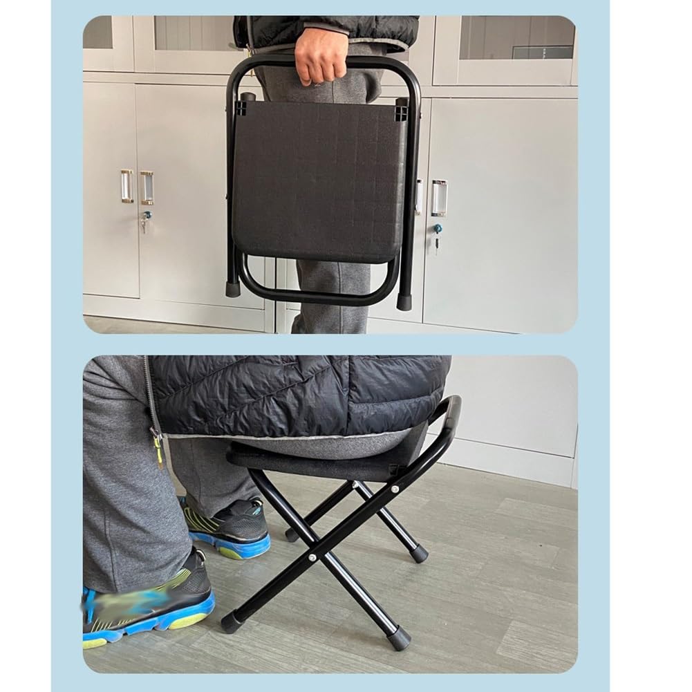Portable Folding Stool 18 Inch Black I60017