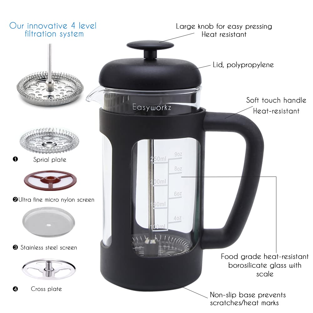 12 oz Stainless Steel French Press and Creamer Sugar Bowl Set B857