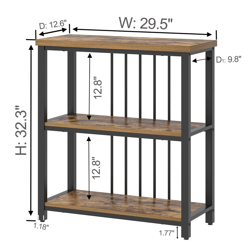 3 Tier Wood and Metal Bookshelf X3734