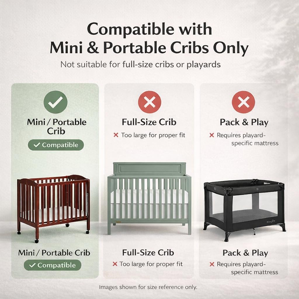 2-in-1 Breathable Dual-Sided Portable Mini Crib Mattress H12179