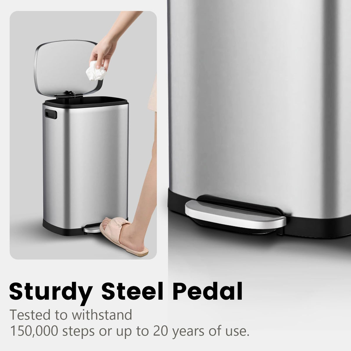 13 Gal Stainless Steel Kitchen Trash Can F212549