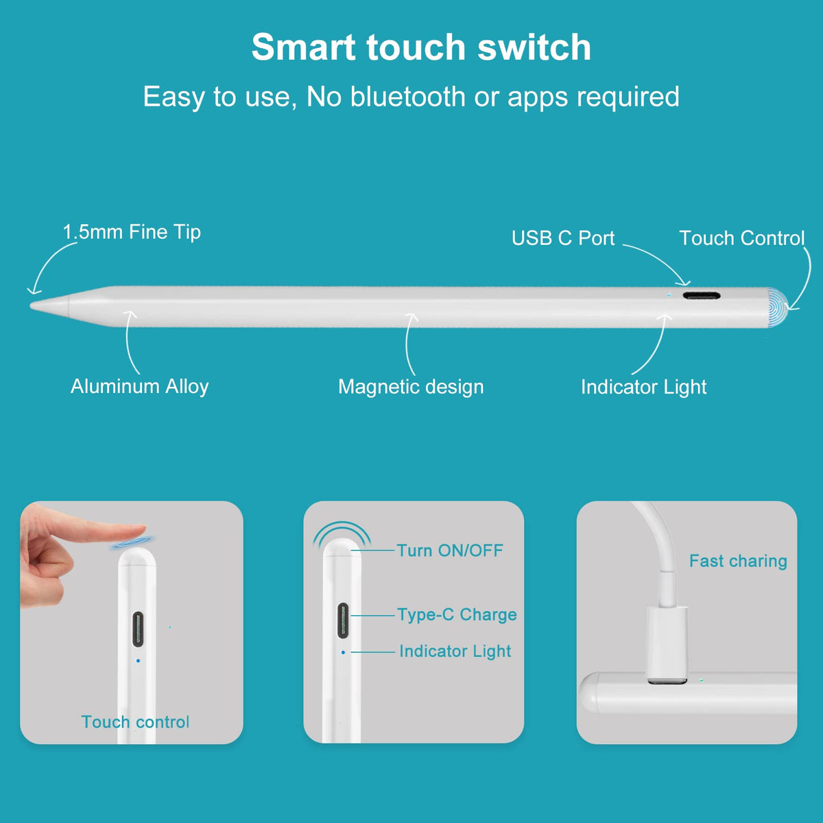 White Magnetic Stylus Pen L465