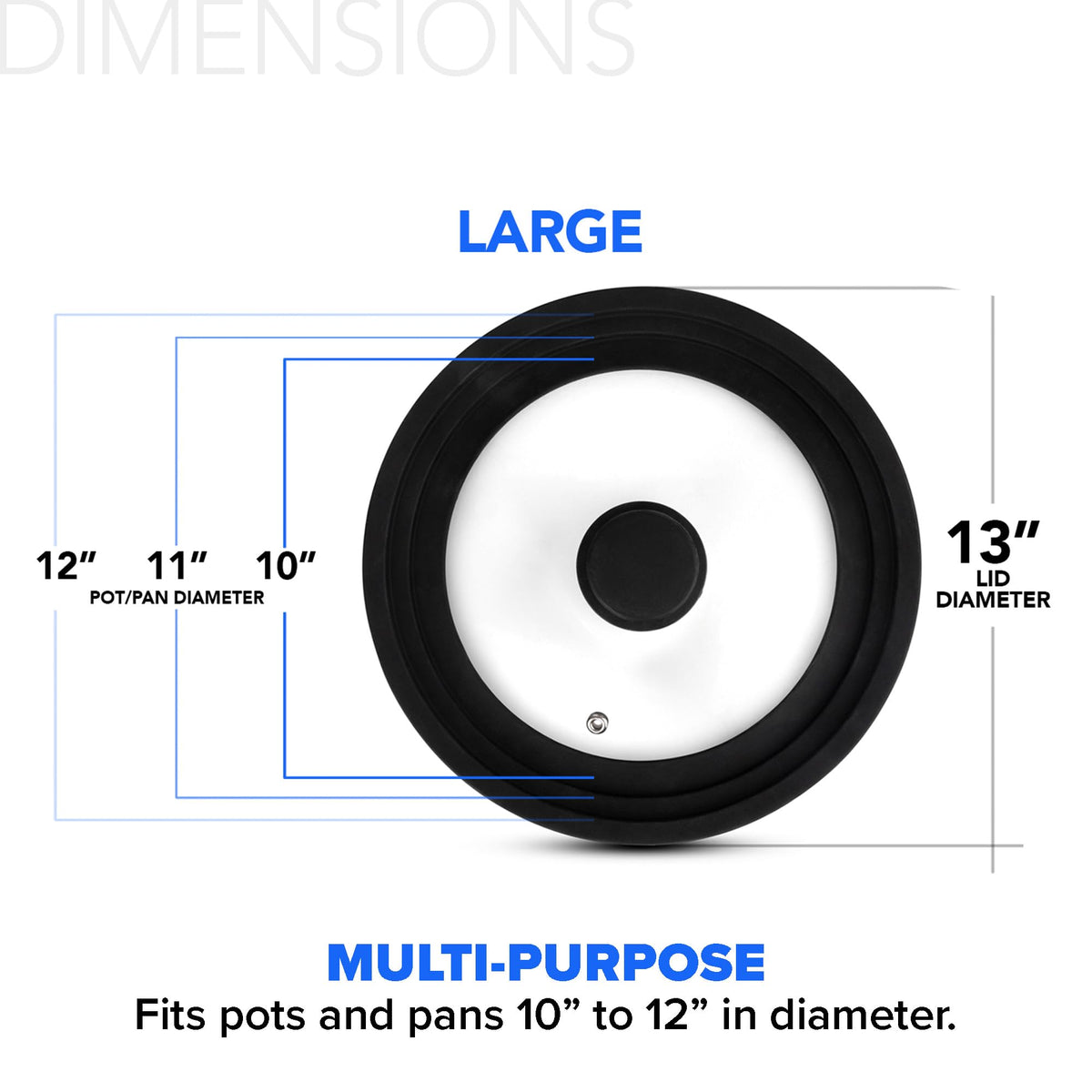 Silicone & Glass Universal Lid 10.5 to 12 Inches K78317
