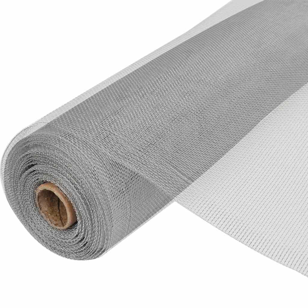 Aluminum Mesh Screen 39.4"x196.9" Silver T6176