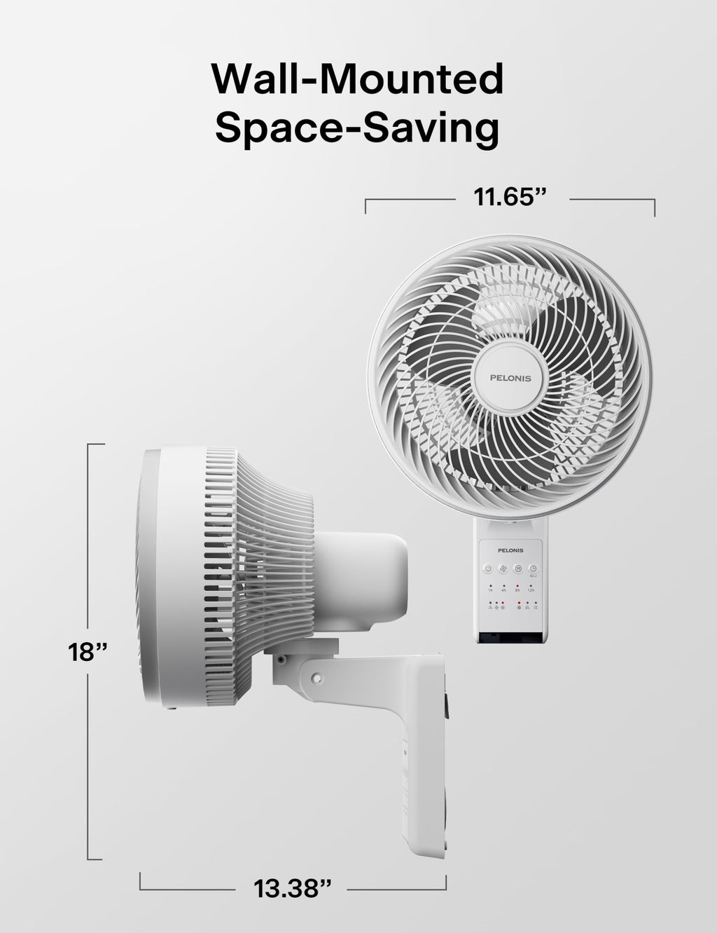 12 inch Indoor Oscillating Wall Mount Fan with Remote, White K88353