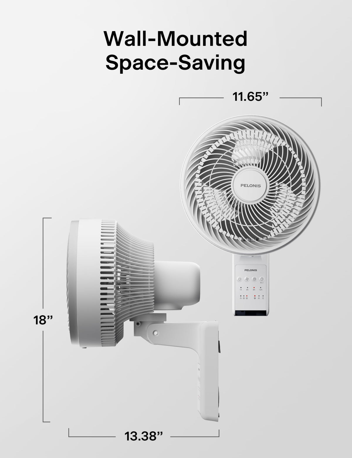 12 inch Indoor Oscillating Wall Mount Fan with Remote, White K88353