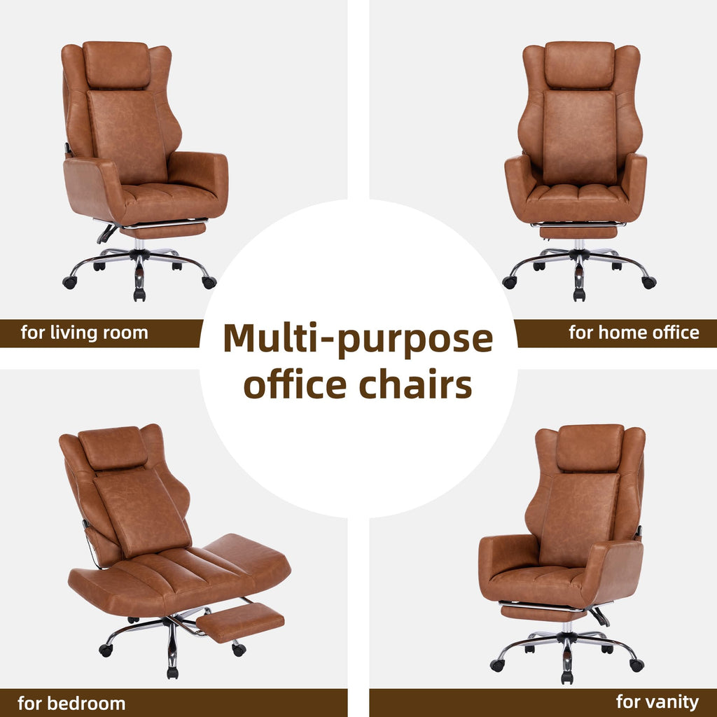 Brown Faux Leather Massage Office Chair L69600