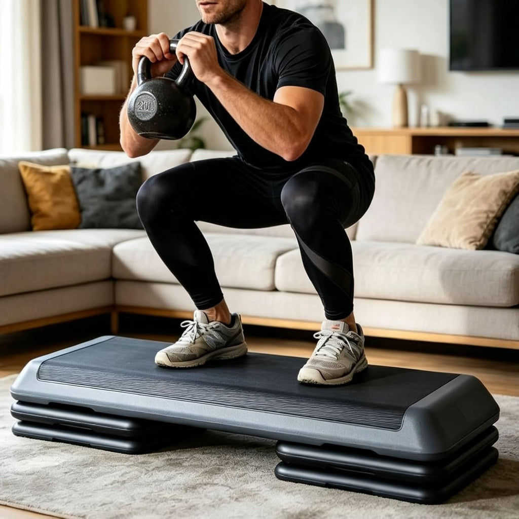 43'' Adjustable Aerobic Step Platform with 4 Stackable Risers G40571