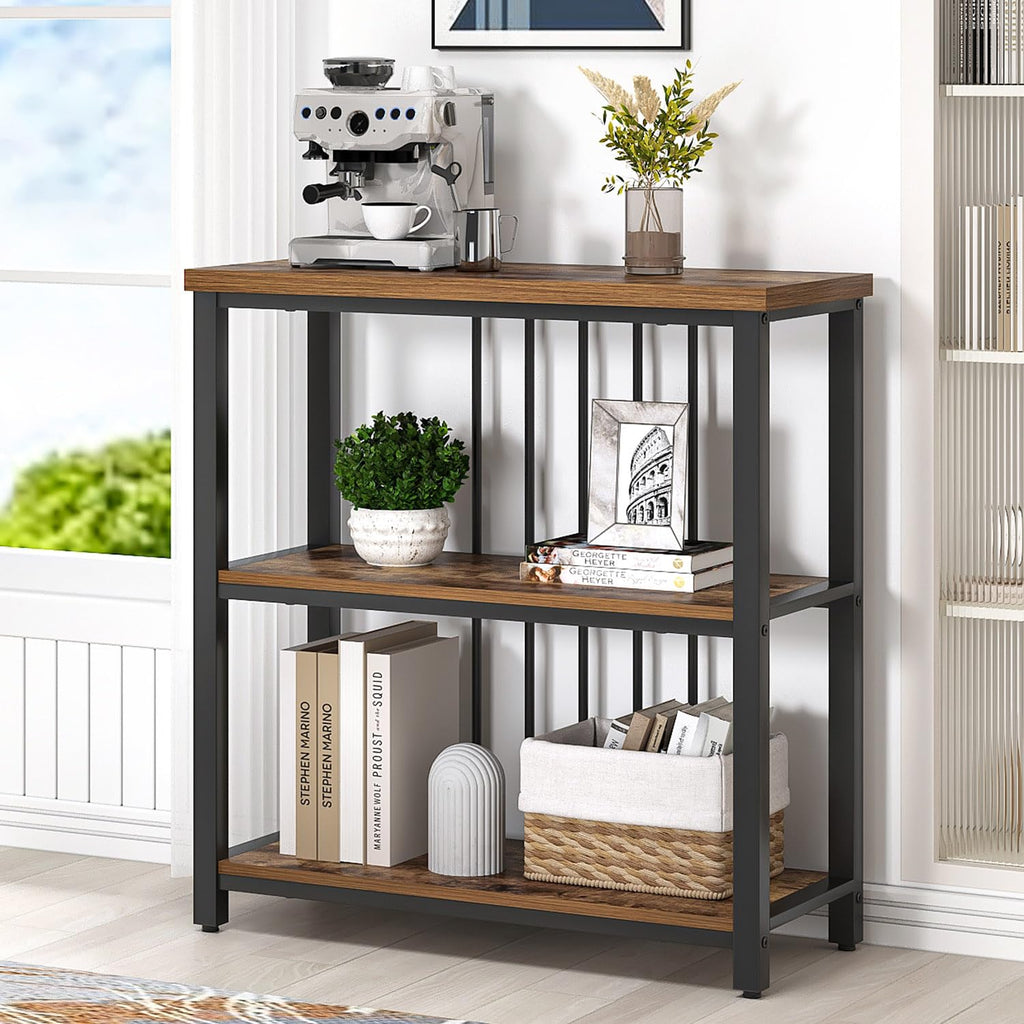 3 Tier Wood and Metal Bookshelf X3734