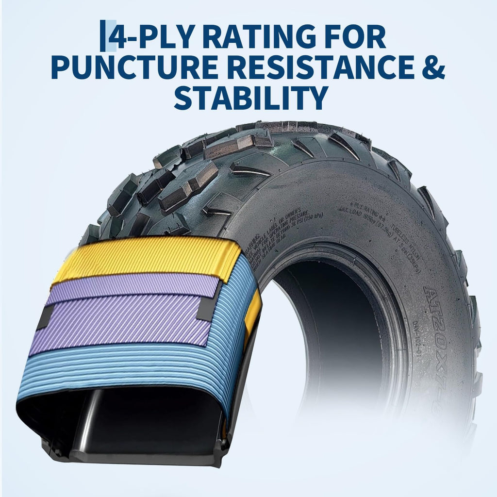 20x7-8 4 Ply Tubeless ATV UTV Tires Set of 2 V3413