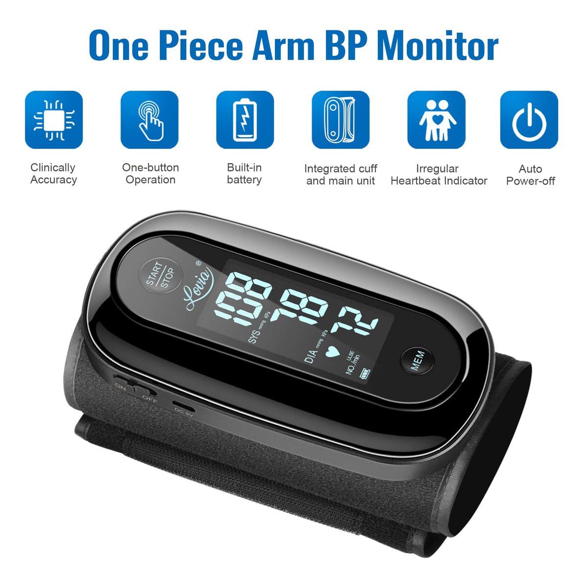 Upper Arm Blood Pressure Monitor with 9-14 Inch Cuff B434
