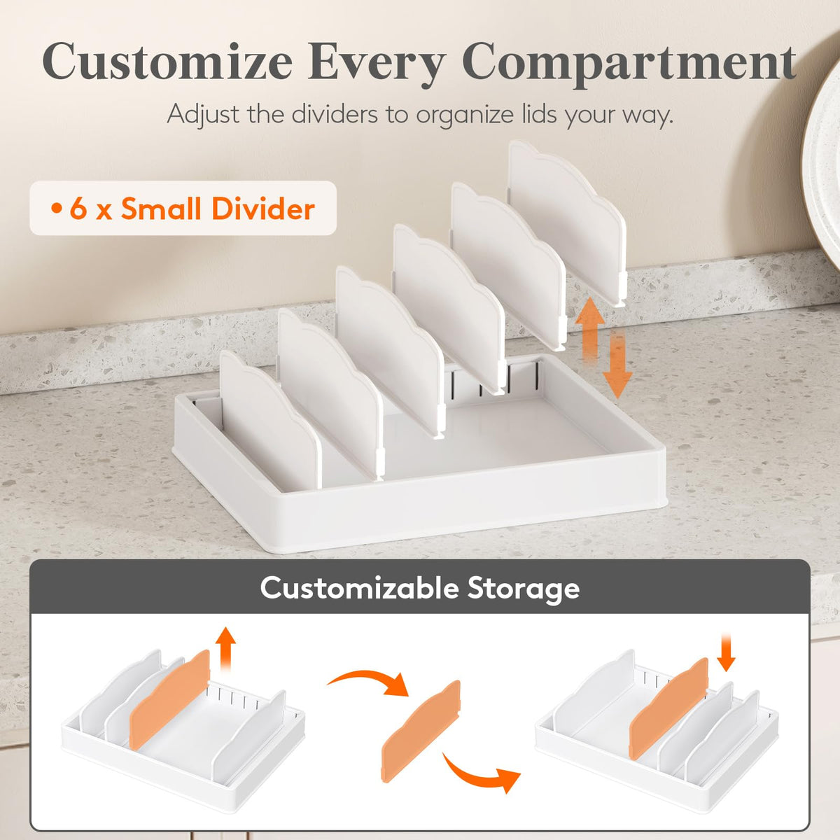 Kitchen Cabinet Organizer with 7 Sections Q74330
