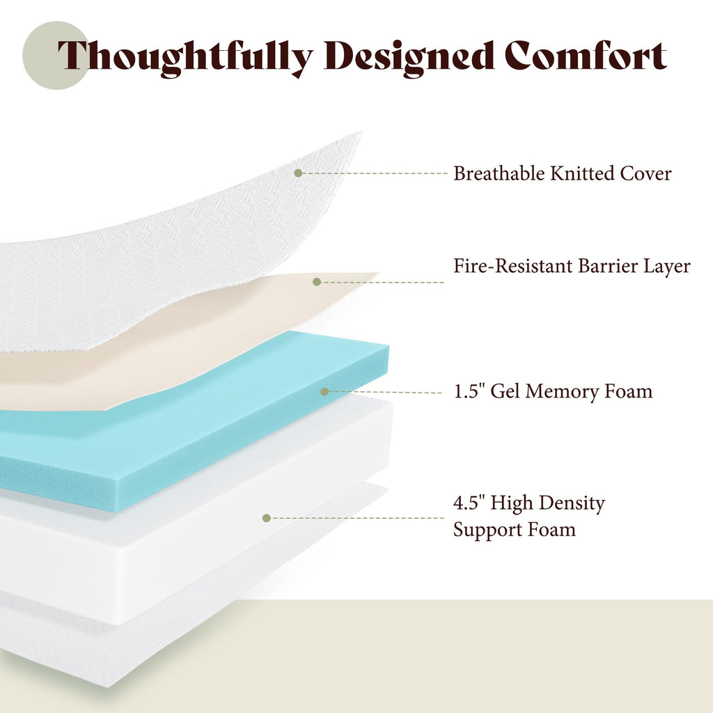 6" Full Tri-Fold Memory Foam Mattress Y438284
