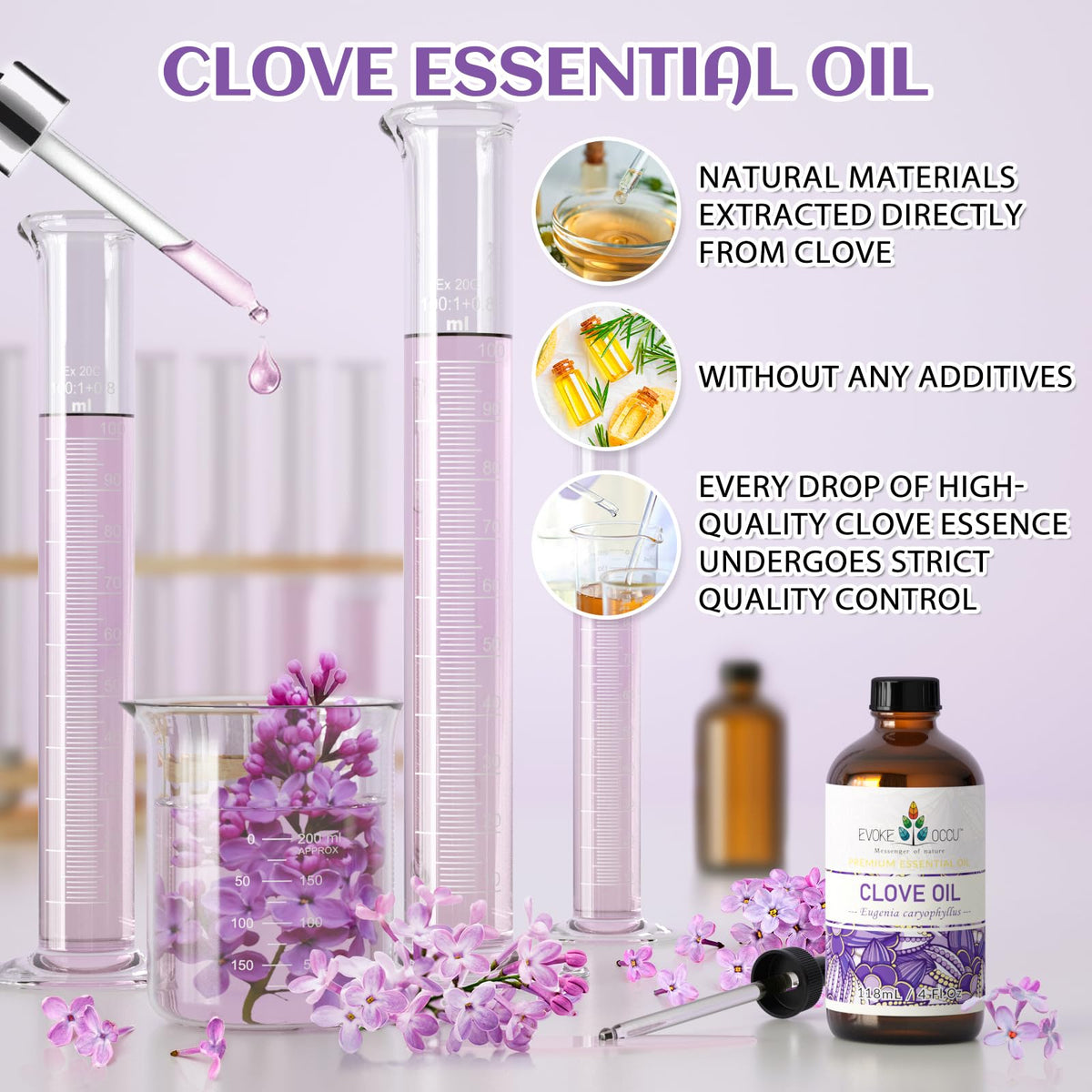 Clove and Lavender Essential Oil 4 Fl Oz N5200