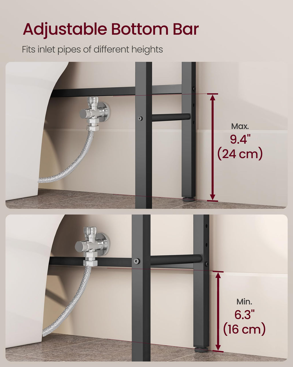 4-Tier Over the Toilet Storage with Basket B54529